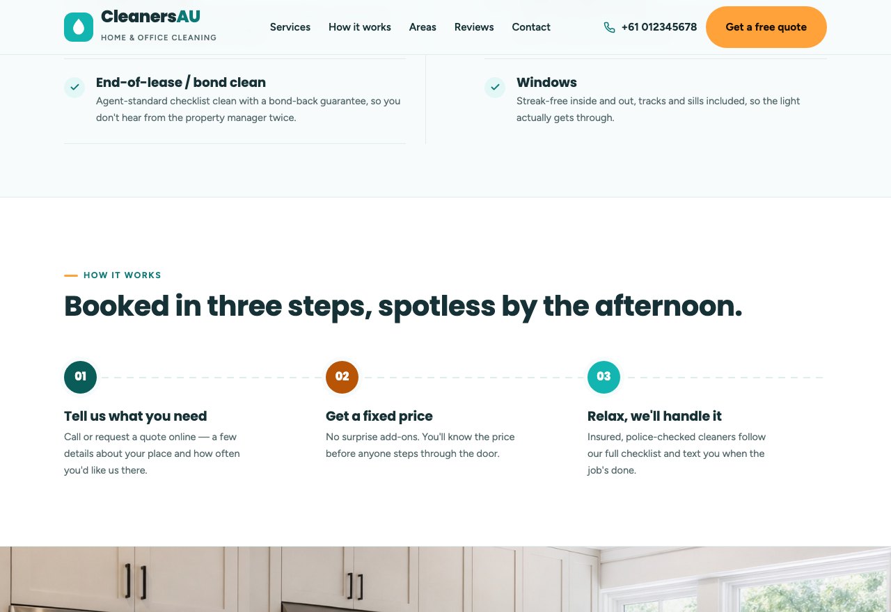 Service site + quote — screenshot 2