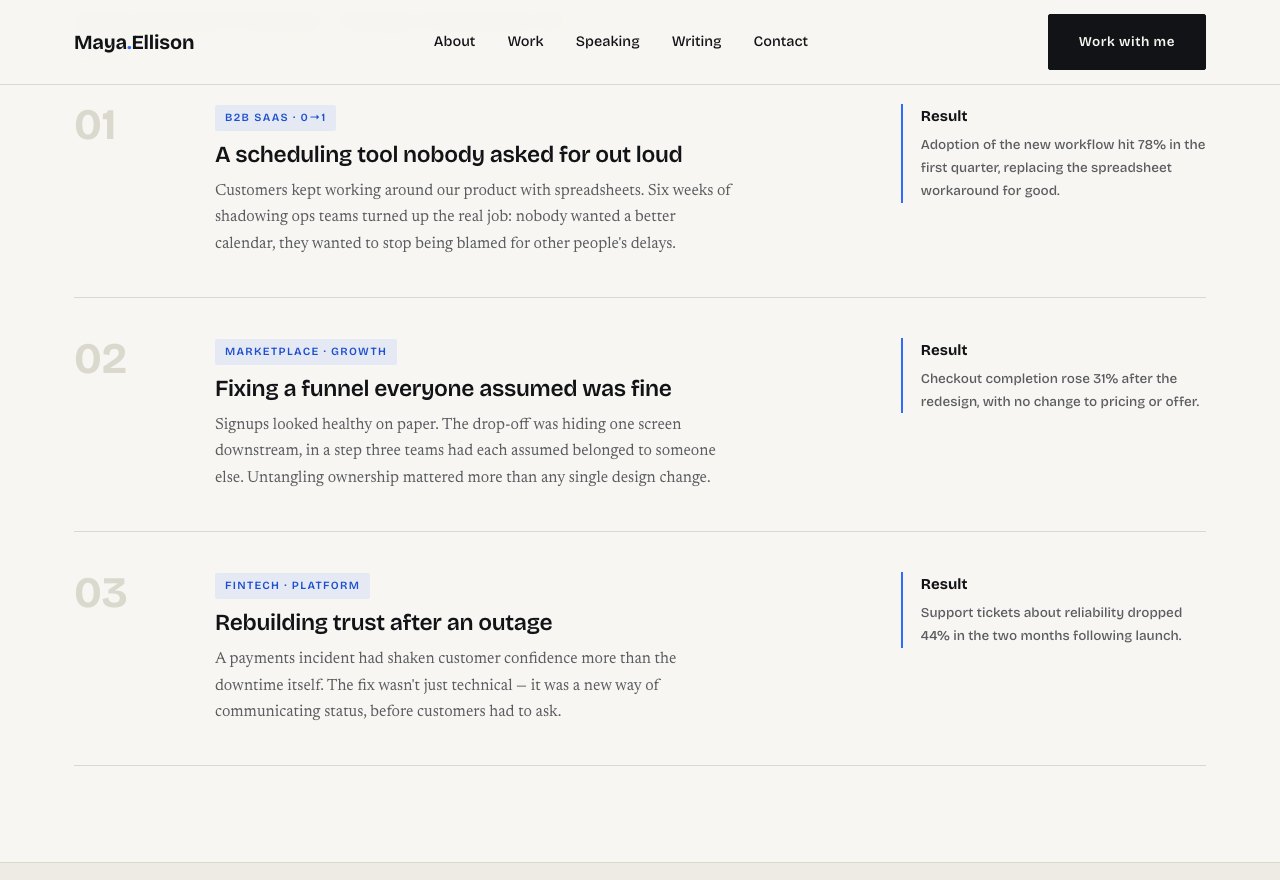 Personal brand + product — screenshot 2