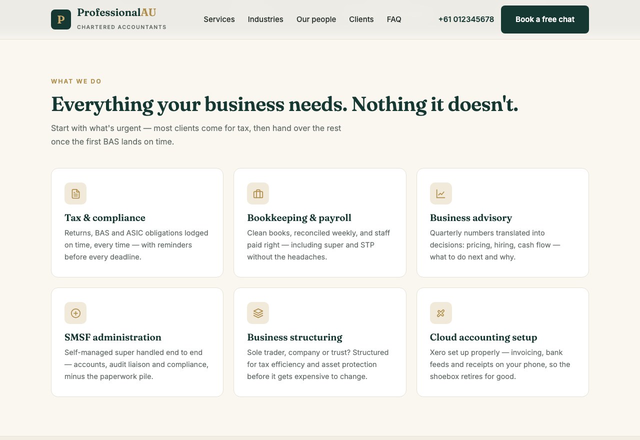 Web design + brand — screenshot 2