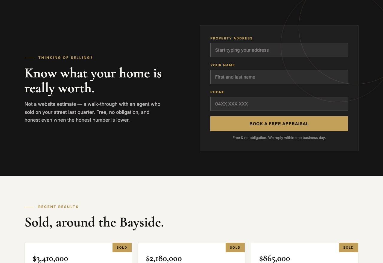 Web design + appraisal capture — screenshot 3